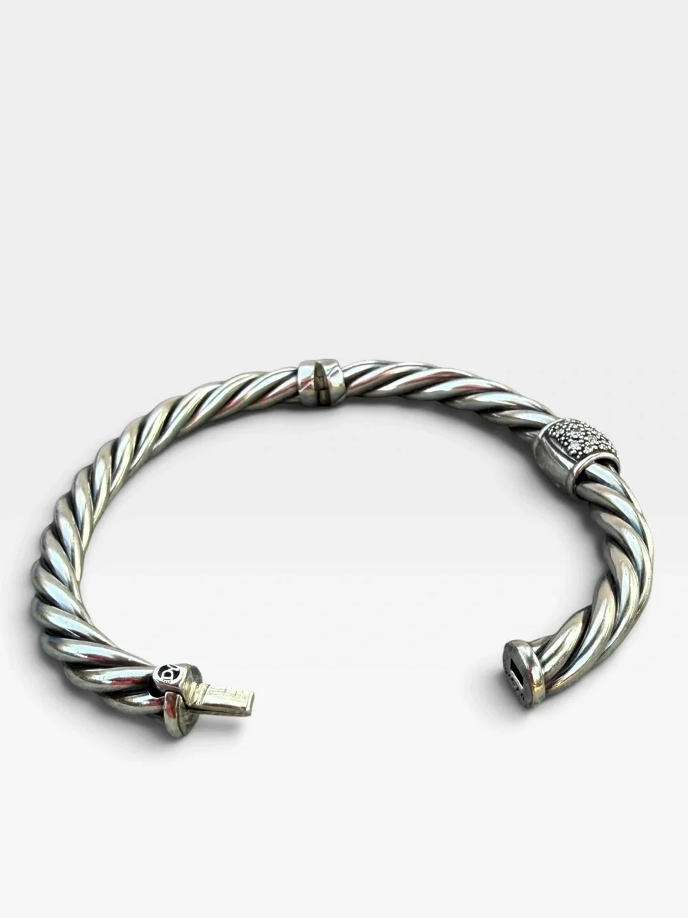 David Yurman Metro Station Bracelet 10mm with Diamonds